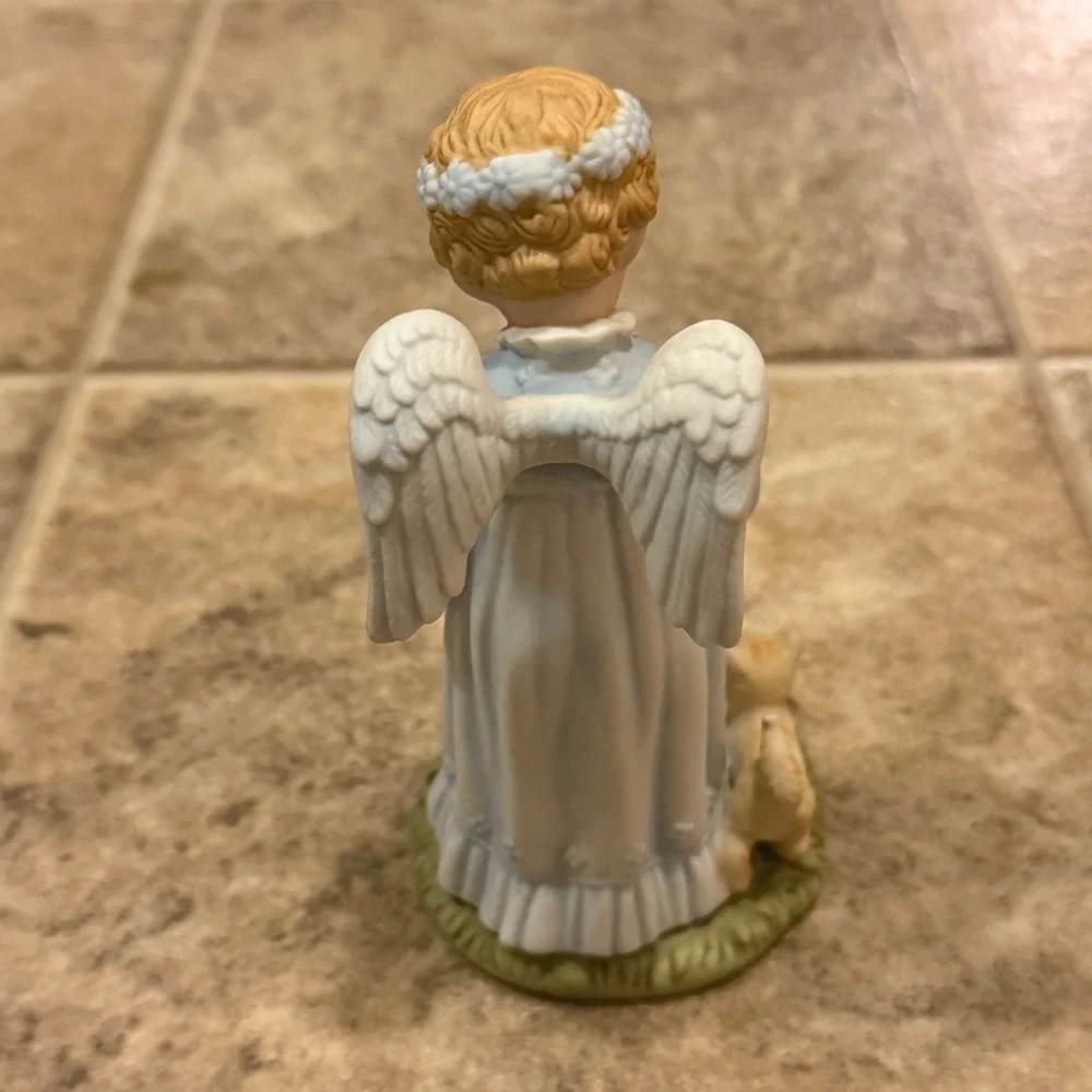 Home Interiors & Gifts Gardening Angel Figurine 14065-99 Blue Porcelain Cat 5